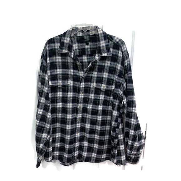 J. Crew green flannel shirt 100% cotton XL